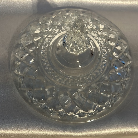 Vintage Anchor Hocking Wexford Glass Ice Bucket with Lid & Tongs Diamond Shaped - Picture 4 of 12